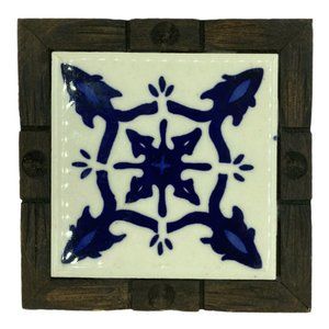 Trivet Tile Colonial Made In Spain Blue White De Esta Region Aislante Para Mesa